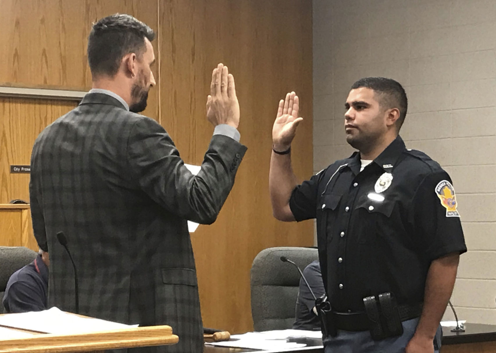 Officer Gerardo Mejia sworn in